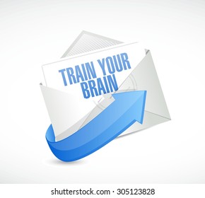 train your brain mail sign concept illustration design