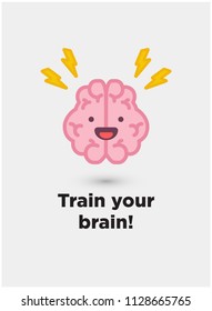 Train Your Brain Poster Design Brain Stock Vector (Royalty Free ...