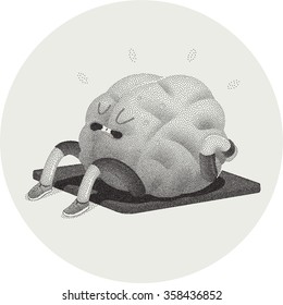 Train your brain series - the dotted vector illustration of training brains activity. Part of a Brain collection.