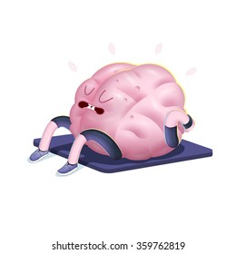 Train your brain series - the vector illustration of training brains activity, body up. Part of a Brain collection.