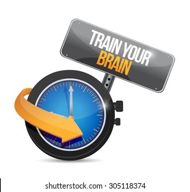 train your brain watch sign concept illustration design