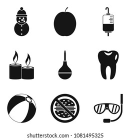 Trained body icons set. Simple set of 9 trained body vector icons for web isolated on white background