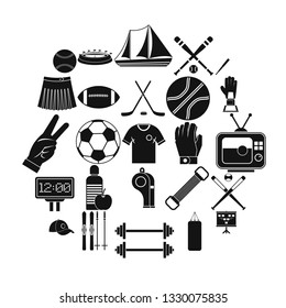 Trained person icons set. Simple set of 25 trained person vector icons for web isolated on white background