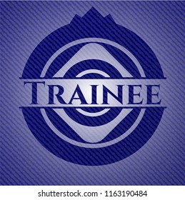 Trainee badge with denim texture