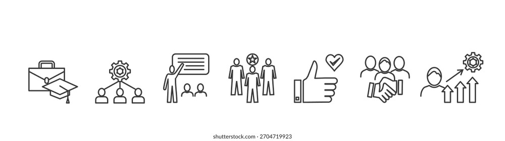 Trainee banner icon vector illustration concept for icon of intern, apprentice, training, mentor, support, cooperation, and improve