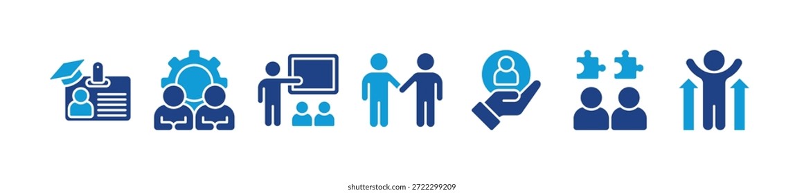 Trainee banner web icon vector illustration concept for internship training and learning program apprenticeship with an icon of intern, apprentice, training, mentor, support, cooperation, and improve
