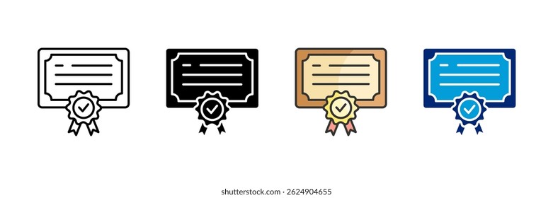 Trainee Certificate Icon Set Multiple Style Collection