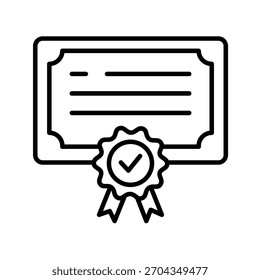 Vektorgrafik des Umrisssymbols des Praktikantenzertifikats