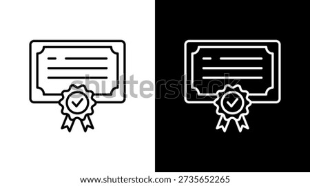 Trainee Certificate White Icon Set Design
