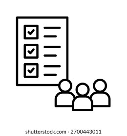 Trainee Checklist Outline Icon Vector Illustration