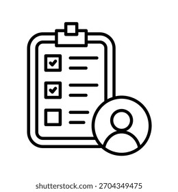 Trainee Checklist Outline Icon Vector Illustration