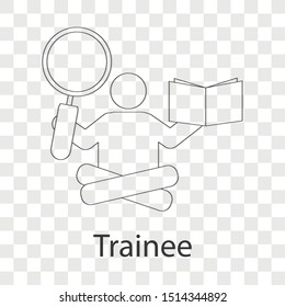 Trainee icon concept on transparency background. Business  creative design idea. Line vector illustration can use for your project. 