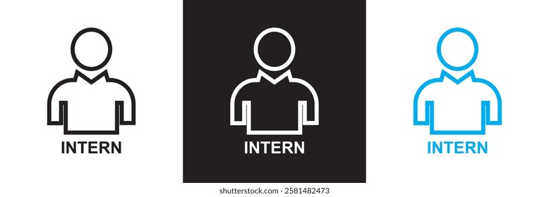 Trainee icon. Containing design trainee, professional, work, business, employee etc. isolated on white and black background. vector illustration. EPS 10