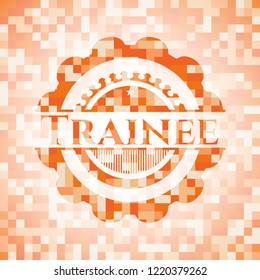 Trainee orange mosaic emblem with background