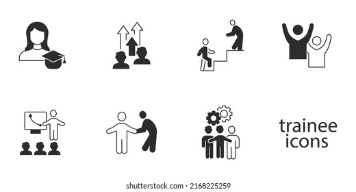 Trainee Program And Apprenticeship Icons Set . Trainee Program And Apprenticeship Pack Symbol Vector Elements For Infographic Web
 