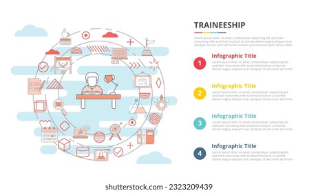 traineeship concept for infographic template banner with four point list information