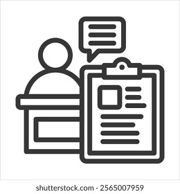 Traineeship Outline Icon Vector Illustration