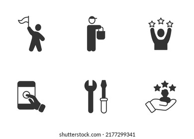 Traineeship Program And Apprenticeship Icons Set . Traineeship Program And Apprenticeship Pack Symbol Vector Elements For Infographic Web