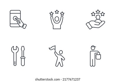 Traineeship Program And Apprenticeship Icons Set . Traineeship Program And Apprenticeship Pack Symbol Vector Elements For Infographic Web