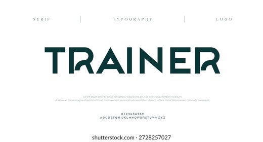 Trainer, Creative digital sport Modern Future Italic Alphabet Font. Typography urban style fonts for technology, digital, movie logo italic style. vector illustration