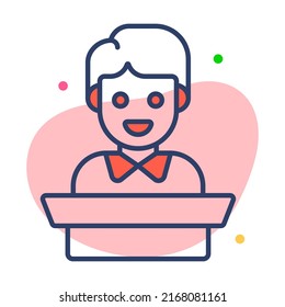 trainer Finance Related Vector Line Icon. Editable Stroke Pixel Perfect.