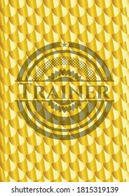 Trainer golden emblem. Scales pattern. Vector Illustration. Detailed. 