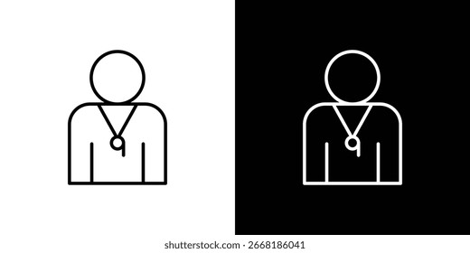 Trainer-Symbol in Linien-Shapes, Vektorgrafik mit dünnen Linien-Design