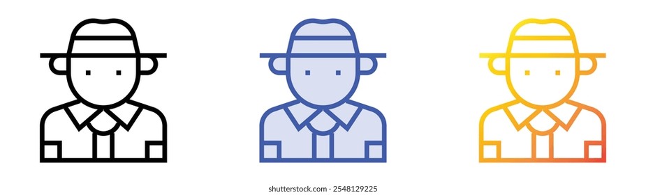 trainer icon. Linear, Blue Fill and Gradient Style Design Isolated On White Background