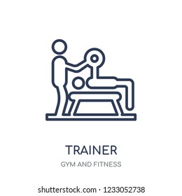 Trainer Icon. Trainer Linear Symbol Design From Gym And Fitness Collection. Simple Outline Element Vector Illustration On White Background