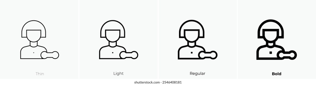 trainer icon. Thin, Light Regular And Bold style design isolated on white background