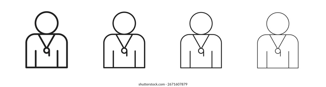 Icono de entrenador Ilustración vectorial, icono de diseño de línea. Trazos editables.