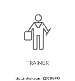Trainer linear icon. Modern outline Trainer logo concept on white background from Gym and Fitness collection. Suitable for use on web apps, mobile apps and print media.