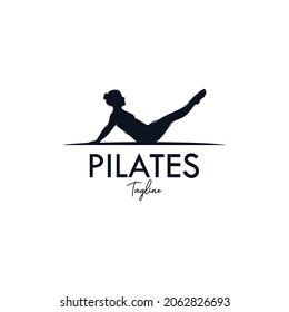 Trainer Pilates Woman Silhouette creative vector logo design