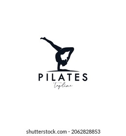 Trainer Pilates Woman Silhouette creative vector logo design