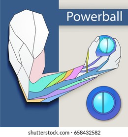 Trainer powerball. The power ball is trainer for rehab injuries, build strength and stay healthy. Sport vector illustration.