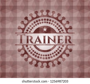 Trainer red emblem with geometric pattern. Seamless.