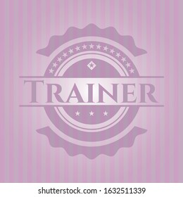 Trainer retro pink emblem. Vector Illustration. Detailed.
