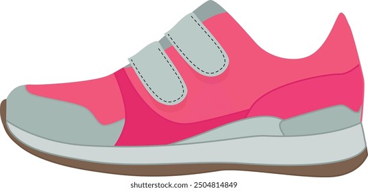 Trainer shoes color icon. Pink sneaker footwear