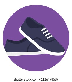 Trainer shoes and sneakers flat icon design