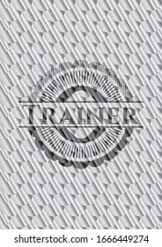 Trainer silver badge or emblem. Scales pattern. Vector Illustration. Detailed.