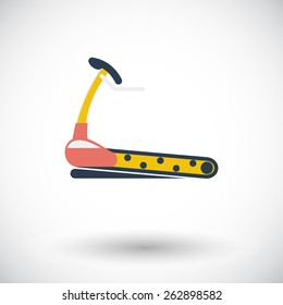 Trainer treadmill. Single flat icon on white background. Vector illustration.