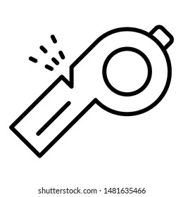 Trainer whistle icon. Outline trainer whistle vector icon for web design isolated on white background