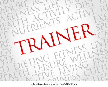 Trainer word cloud, health concept