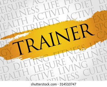 Trainer word cloud, health concept