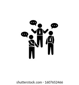 Trainers chat bubbles discussion icon. Simple business indoctrination icons for ui and ux, website or mobile application
