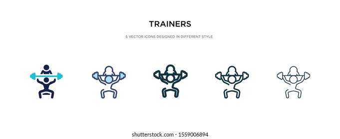trainers icon in different style vector illustration. two colored and black trainers vector icons designed in filled, outline, line and stroke style can be used for web, mobile, ui
