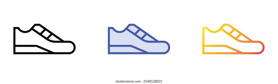 trainers icon. Linear, Blue Fill and Gradient Style Design Isolated On White Background