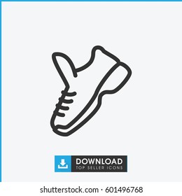 trainers icon. simple outline trainers vector icon. on white background.
