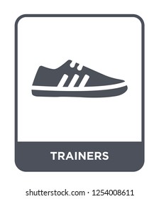 trainers icon vector on white background, trainers trendy filled icons from Gym and fitness collection, trainers simple element illustration