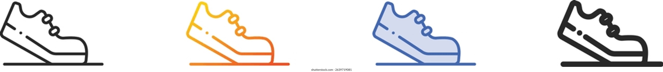 trainers icon.Thin Linear, Gradient, Blue Stroke and bold Style Design Isolated On White Background